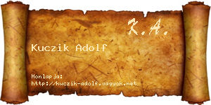 Kuczik Adolf névjegykártya